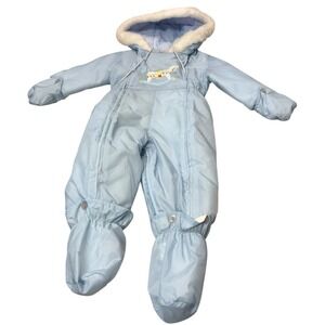 Vintage Sears Baby Blue Snowsuit 6–24M | Blue Hooded Bunting